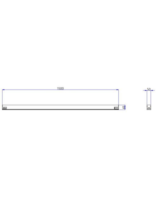 MODULAR ΓΡΑΜΜΙΚΟ ΦΩΤΙΣΤΙΚΟ LED 1500x55x55 50W 3CCT (3000/4000/6500 K) 6000lm AC170-265V AΛΟΥΜΙΝΙΟΥ ΜΑΥΡΟ UNIVERSE UNIVERSE – 1-U016308