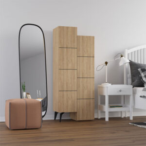 Ντουλάπι-στήλη Romane pakoworld φυσικό 62.2×37.4×155.4εκ – 119-001131