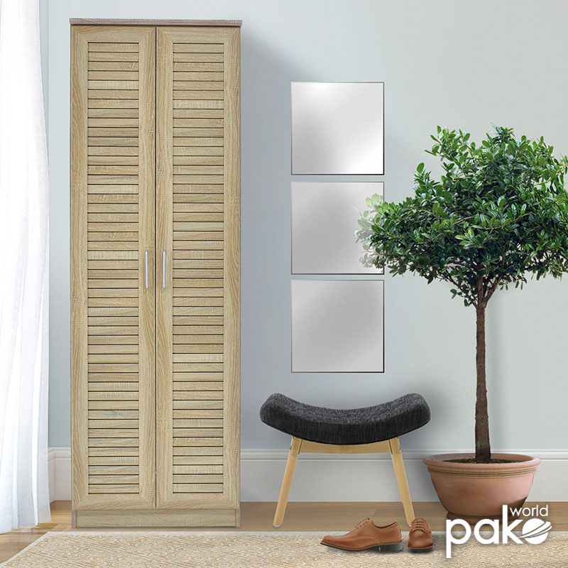 Παπουτσοθήκη-ντουλάπα SANTE pakoworld 21 ζεύγων χρώμα sonoma 60x37x183εκ – 123-000005