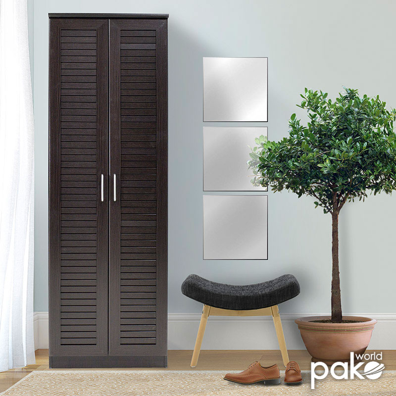 Παπουτσοθήκη-ντουλάπα SANTE pakoworld 21 ζεύγων χρώμα wenge 60x37x183εκ – 123-000006