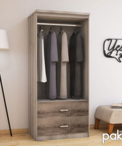 Ντουλάπα ρούχων δίφυλλη OLYMPUS pakoworld χρώμα castillo-toro 81x57x183εκ – 123-000021