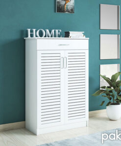 Παπουτσοθήκη-ντουλάπι SANTE pakoworld 20 ζεύγων χρώμα λευκό 80x37x123εκ – 123-000026