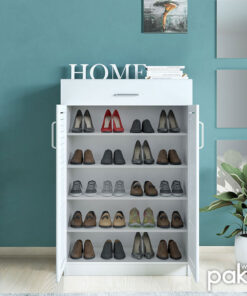 Παπουτσοθήκη-ντουλάπι SANTE pakoworld 20 ζεύγων χρώμα λευκό 80x37x123εκ – 123-000026