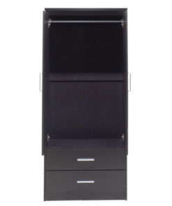 Ντουλάπα ρούχων δίφυλλη OLYMPUS pakoworld χρώμα wenge 81x57x183εκ – 123-000044