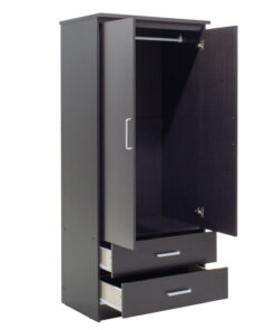 Ντουλάπα ρούχων δίφυλλη OLYMPUS pakoworld χρώμα wenge 81x57x183εκ – 123-000044