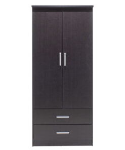 Ντουλάπα ρούχων δίφυλλη OLYMPUS pakoworld χρώμα wenge 81x57x183εκ – 123-000044