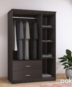Ντουλάπα ρούχων τρίφυλλη OLYMPUS pakoworld χρώμα wenge 120x57x183εκ – 123-000045