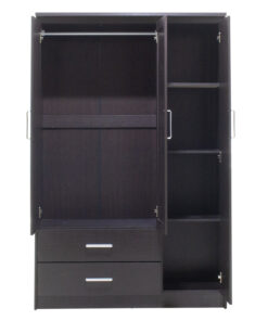 Ντουλάπα ρούχων τρίφυλλη OLYMPUS pakoworld χρώμα wenge 120x57x183εκ – 123-000045