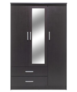 Ντουλάπα ρούχων τρίφυλλη OLYMPUS pakoworld χρώμα wenge 120x57x183εκ – 123-000045