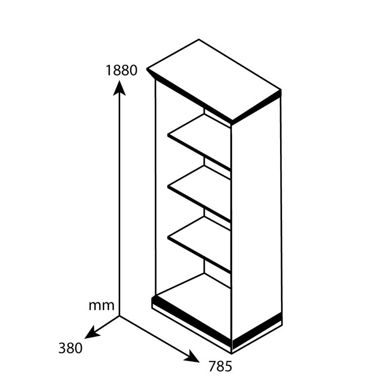 Βιτρίνα – ντουλάπα Mozart pakoworld με τζάμι χρώμα καρυδί 78,5x38x188εκ – 123-000127