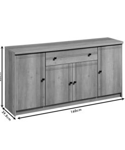 Μπουφές Libby pakoworld φυσικό 160×39.5×83εκ – 123-000165