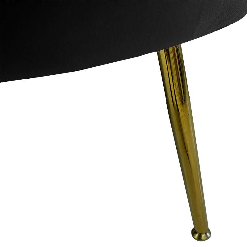 Καναπές 2θέσιος Daimon pakoworld βελούδο μαύρο 134x70x77εκ – 128-000007