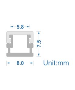 ΠΡΟΦΙΛ ΓΙΑ ΤΑΙΝΙΑ SLIM LINE 5mm 2M CUBALUX – 2-CL132110