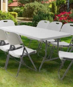 Τραπέζι catering-συνεδρίου Aprilia pakoworld λευκό μονοκόμματη επιφάνεια 183x76x74εκ – 142-000001