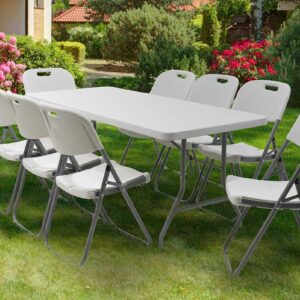 Τραπέζι catering-συνεδρίου Aprilia pakoworld λευκό μονοκόμματη επιφάνεια 183x76x74εκ – 142-000001