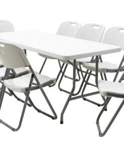 Τραπέζι catering-συνεδρίου Aprilia pakoworld λευκό μονοκόμματη επιφάνεια 183x76x74εκ – 142-000001