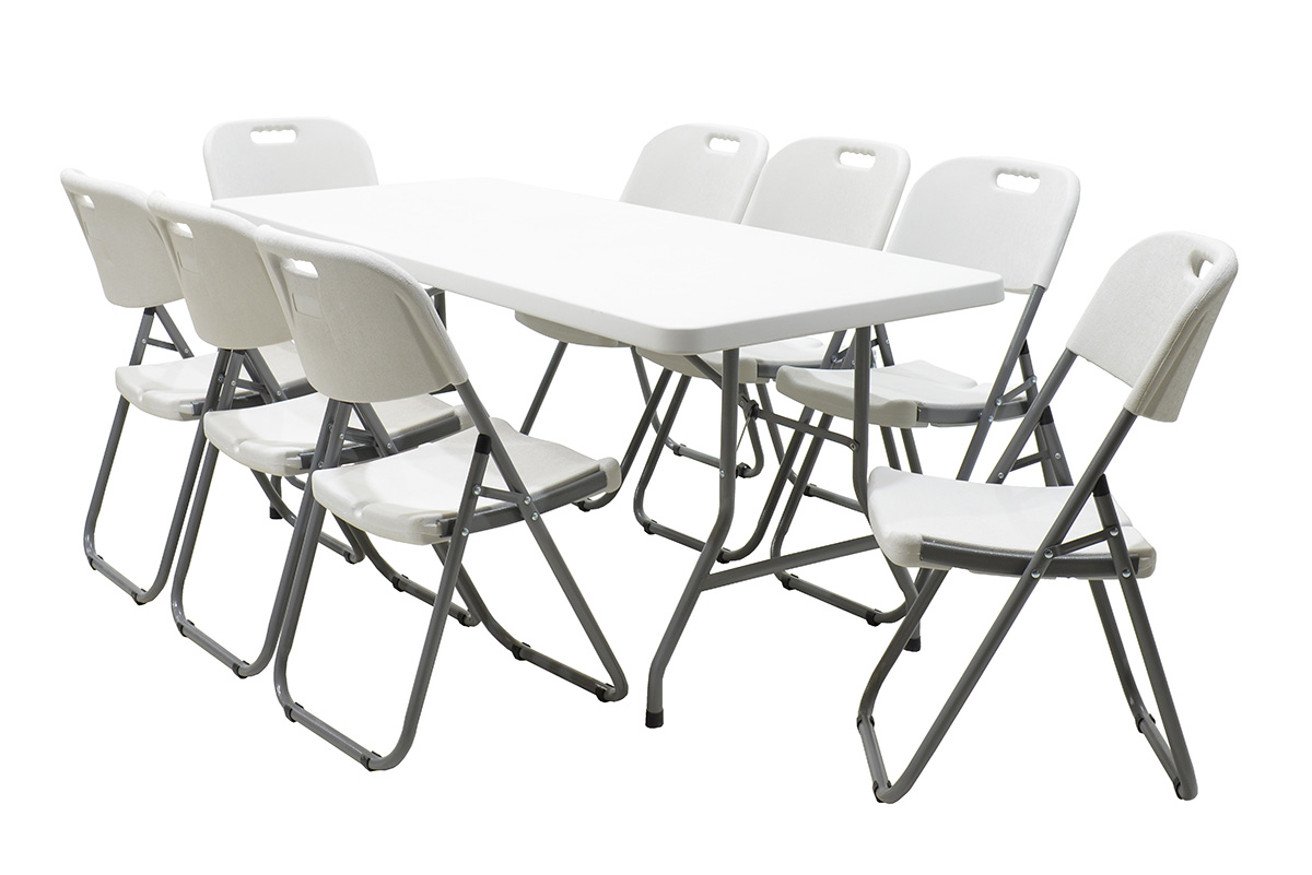 Τραπέζι catering-συνεδρίου Aprilia pakoworld λευκό μονοκόμματη επιφάνεια 183x76x74εκ – 142-000001