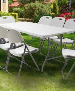 Τραπέζι catering Rodeo pakoworld πτυσσόμενο-βαλίτσα λευκό 152x70x74εκ – 142-000003