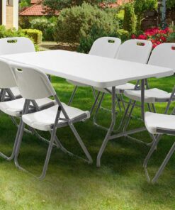 Τραπέζι catering Rodeo pakoworld πτυσσόμενο-βαλίτσα λευκό 183x76x74εκ – 142-000007