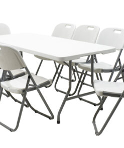 Τραπέζι catering Rodeo pakoworld πτυσσόμενο-βαλίτσα λευκό 183x76x74εκ – 142-000007