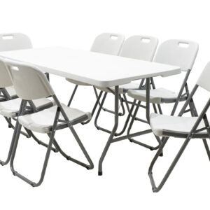 Τραπέζι catering Rodeo pakoworld πτυσσόμενο-βαλίτσα λευκό 183x76x74εκ – 142-000007