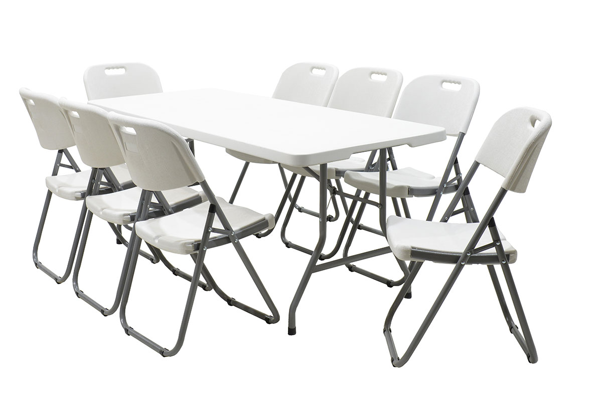 Τραπέζι catering Rodeo pakoworld πτυσσόμενο-βαλίτσα λευκό 183x76x74εκ – 142-000007