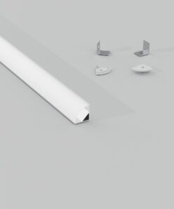 Σετ Προφίλ Γωνιακό Ασημί 15,5×15,5 με Κάλυμμα OPAL (2m) CUBALUX – 2-CL160033