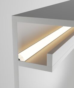 Σετ Προφίλ Γωνιακό Ασημί 15,5×15,5 με Κάλυμμα OPAL (2m) CUBALUX – 2-CL160033
