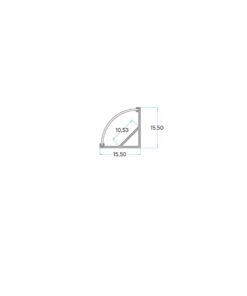 Σετ Προφίλ Γωνιακό Ασημί 15,5×15,5 με Κάλυμμα OPAL (2m) CUBALUX – 2-CL160033