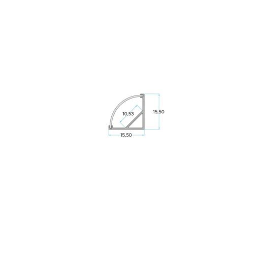 Σετ Προφίλ Γωνιακό Ασημί 15,5×15,5 με Κάλυμμα OPAL (2m) CUBALUX – 2-CL160033