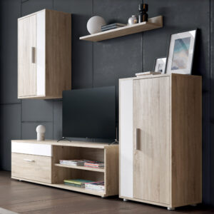 Σύνθετο σαλονιού Zafira pakoworld sonoma-λευκό 190x35x190εκ – 192-000001