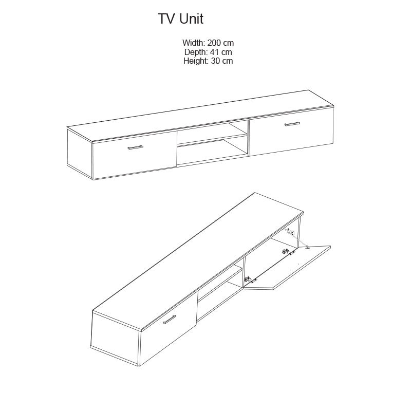 Σύνθετο σαλονιού Salome pakoworld LED wenge 200x41x190εκ – 192-000003