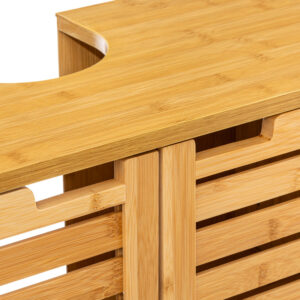 Πάγκος-ντουλάπι μπάνιου Sicela pakoworld χρώμα φυσικό 60x28x80εκ – 199-000509