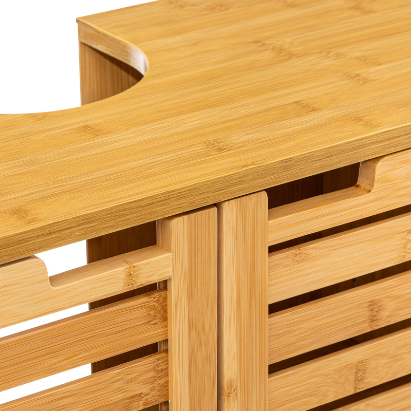 Πάγκος-ντουλάπι μπάνιου Sicela pakoworld χρώμα φυσικό 60x28x80εκ – 199-000509