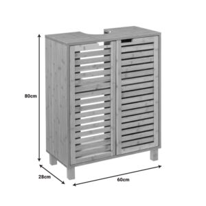 Πάγκος-ντουλάπι μπάνιου Sicela pakoworld χρώμα φυσικό 60x28x80εκ – 199-000509