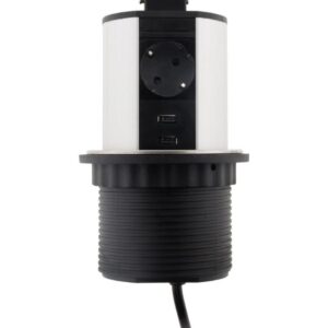 ΧΩΝΕΥΤΟ ΠΟΛΥΠΡΙΖΟ POP-UP ΓΙΑ ΕΠΙΠΛΑ ΓΡΑΦΕΙΟΥ/ΚΟΥΖΙΝΑΣ ΜΕ 3 ΣΟΥΚΟ 2 USB + 1,5M ΚΑΛΩΔΙΟ ΔΙΑΜ. Φ100 OTIO  – 2-HB278427