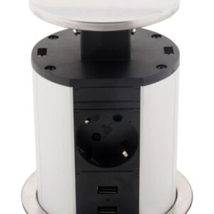 ΧΩΝΕΥΤΟ ΠΟΛΥΠΡΙΖΟ POP-UP ΓΙΑ ΕΠΙΠΛΑ ΓΡΑΦΕΙΟΥ/ΚΟΥΖΙΝΑΣ ΜΕ 3 ΣΟΥΚΟ 2 USB + 1,5M ΚΑΛΩΔΙΟ ΔΙΑΜ. Φ100 OTIO  – 2-HB278427