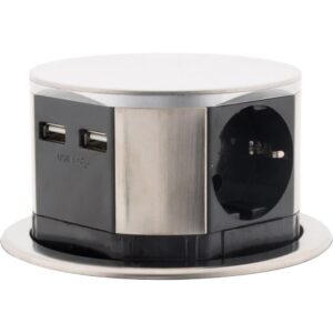 ΧΩΝΕΥΤΟ ΠΟΛΥΠΡΙΖΟ POP-UP ΓΙΑ ΕΠΙΠΛΑ ΓΡΑΦΕΙΟΥ/ΚΟΥΖΙΝΑΣ ΜΕ 3 ΣΟΥΚΟ 2 USB + 1,5M ΚΑΛΩΔΙΟ ΔΙΑΜ. Φ100 OTIO  – 2-HB278430