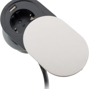 ΧΩΝΕΥΤΟ ΠΟΛΥΠΡΙΖΟ ΓΙΑ ΕΠΙΠΛΑ ΓΡΑΦΕΙΟΥ/ΚΟΥΖΙΝΑΣ ΜΕ 1 ΣΟΥΚΟ 1 USB + 1.9M ΚΑΛΩΔΙΟ ΔΙΑΜ Φ60 OTIO  – 2-HB760103