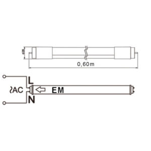 ΛΑΜΠΑ LED SMD T8 G13 9W 60cm 4000K (ΜΟΝΗΣ ΤΡΟΦΟΔΟΣΙΑΣ) 165-265V 875lm 330° UNIVERSE UNIVERSE – 2-U002998