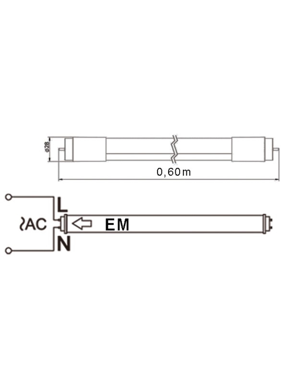 ΛΑΜΠΑ LED SMD T8 G13 9W 60cm 4000K (ΜΟΝΗΣ ΤΡΟΦΟΔΟΣΙΑΣ) 165-265V 875lm 330° UNIVERSE UNIVERSE – 2-U002998