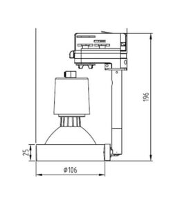 ΦΩΤΙΣΤΙΚΟ ΣΠΟΤ ΡΑΓΑΣ ΓΙΑ ΛΑΜΠΑ PAR30/E27 max100W ΛΕΥΚΟ ΜΕ 3Φ ΑΝΤΑΠΤΟΡΑ UNIVERSE UNIVERSE – 2-U003681