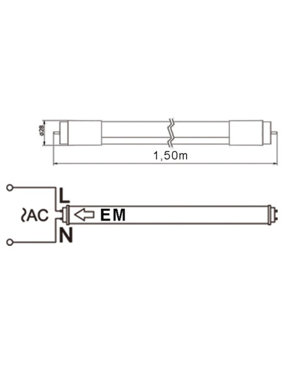 ΛΑΜΠΑ LED SMD T8 G13 24W 150cm 3000K (ΜΟΝΗΣ ΤΡΟΦΟΔΟΣΙΑΣ) 175-265V 2400lm 330° UNIVERSE UNIVERSE – 2-U011723