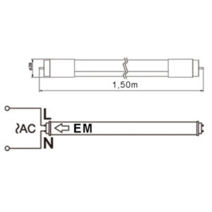 ΛΑΜΠΑ LED SMD T8 G13 24W 150cm 4000K (ΜΟΝΗΣ ΤΡΟΦΟΔΟΣΙΑΣ) 175-265V 2400lm 330° UNIVERSE UNIVERSE – 2-U011730