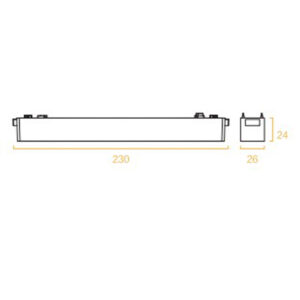 SLIM FLOOD LIGHT 10W 3000K 24° ΓΙΑ ΜΑΓΝΗΤΙΚΗ ΡΑΓΑ 48V SLIM ΛΕΥΚΟ UNIVERSE UNIVERSE – 2-U014137