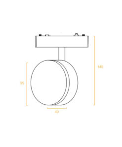 SLIM TRACK LIGHT 9W 3000K 180° ΓΙΑ ΜΑΓΝΗΤΙΚΗ ΡΑΓΑ 48V SLIM ΜΑΥΡΟ UNIVERSE UNIVERSE – 2-U014229