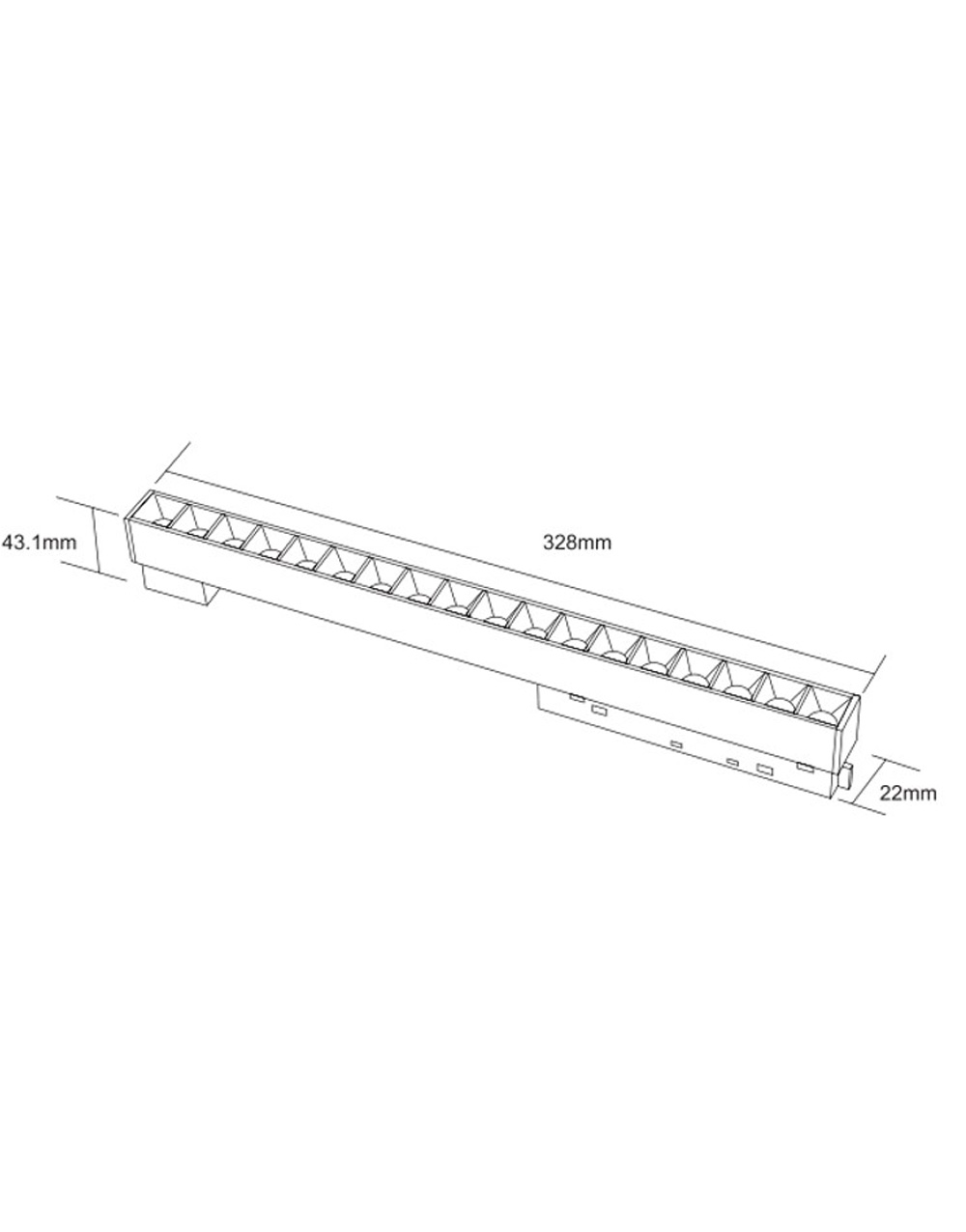 STANDARD GRILLE LIGHT 12W 3000K 24° ΓΙΑ ΜΑΓΝΗΤΙΚΗ ΡΑΓΑ 48V ΜΑΥΡΟ UNIVERSE UNIVERSE – 2-U014502