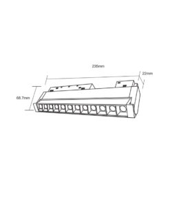 STANDARD FOLDING GRILLE LIGHT 12W 3000K 24° ΓΙΑ ΜΑΓΝΗΤΙΚΗ ΡΑΓΑ 48V ΜΑΥΡΟ UNIVERSE UNIVERSE – 2-U014588