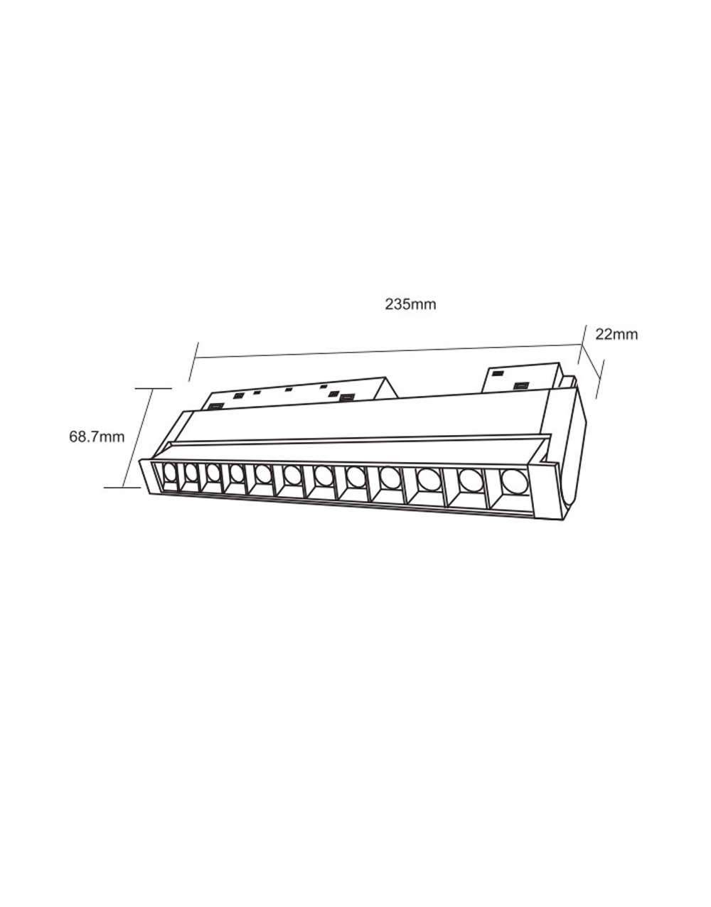 STANDARD FOLDING GRILLE LIGHT 12W 3000K 24° ΓΙΑ ΜΑΓΝΗΤΙΚΗ ΡΑΓΑ 48V ΜΑΥΡΟ UNIVERSE UNIVERSE – 2-U014588