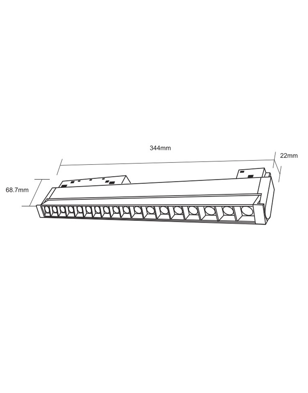 STANDARD FOLDING GRILLE LIGHT 18W 3000K 24° ΓΙΑ ΜΑΓΝΗΤΙΚΗ ΡΑΓΑ 48V ΜΑΥΡΟ UNIVERSE UNIVERSE – 2-U014601